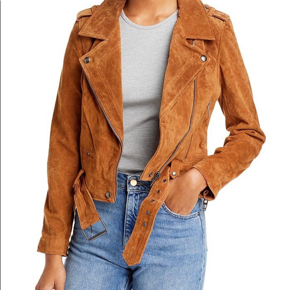 BLANKNYC Genuine Suede Cropped Moto Jacket